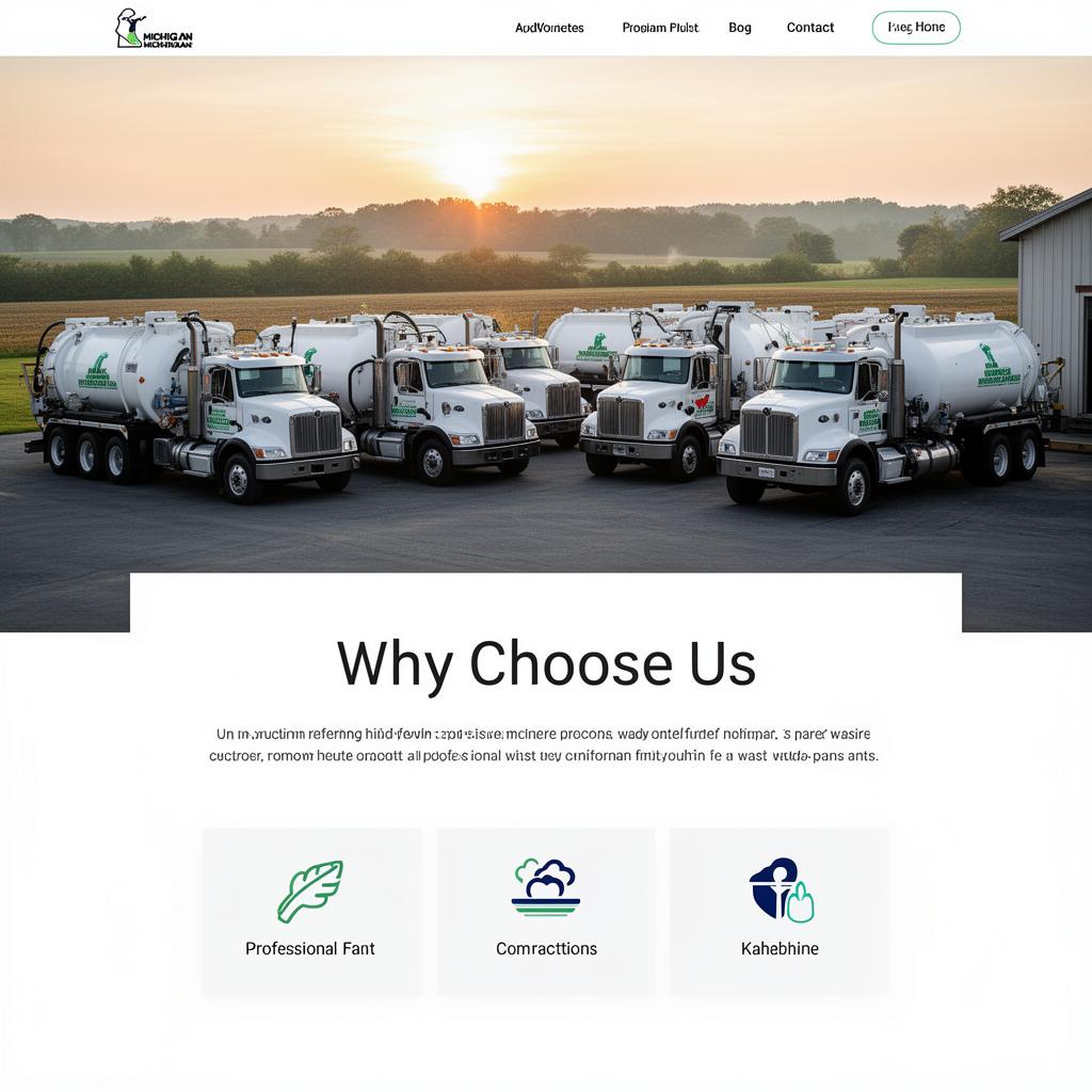CSG fleet of septic and waste disposal trucks ready for dispatch